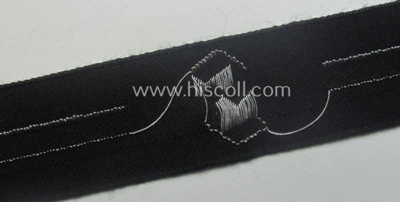 RAD (ie. 'Reichsarbeitsdienst') officers'-pattern, commemorative cuff-title (ie. 'Dienstärmelstreifen') depicting a capital 'S'-character (as was intended for commissioned-staff working on the various 'Westwall'-fortifications)