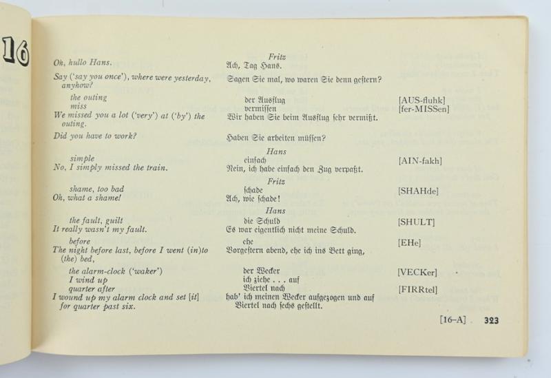 US WW2 German Lanquage Guide Booklet 1944
