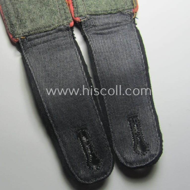 Superb - and fully matching! - pair of Waffen-SS (ie. 'SS-Panzer') NCO-type shoulderstraps (as was amongst others used on the black-coloured 'wrap-around'-tunics) as was intended for usage by an: 'Unterscharführer der SS-Panzer-Trpn.'