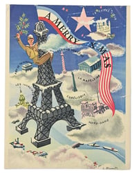 US WW2 Merry Christmas Card 'France'