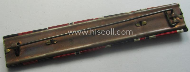 4-pieced, WH (Heeres, Luftwaffe etc.) 'Feld- o. Bandspange' (ie. ribbon-bar) resp. showing the ribbons for an: 'EKII. Kl.', a: KvKII. Kl. m. Schwn.', an: 'Ost'-medal) and a Czech 'Anschluss'-medal '1. Okt. 1938'