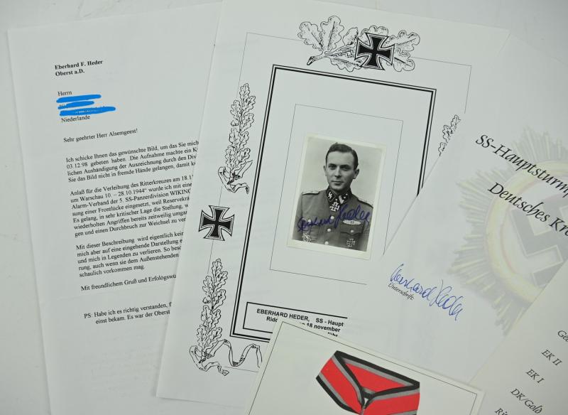 Signature of Waffen-SS KC Recipient 'Eberhard Heder'