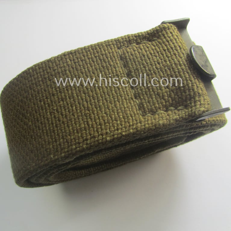 Hardly used, mid-war-period, WH (Heeres ie. LW etc.) 'tropical-issued'- and entirely 'web-based' belt (ie. 'Koppelriemen') being a non-maker-marked and/or 105 cms.-sized example