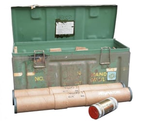 British WW2 No77 Phosphorus Handgrenade Case complete with...