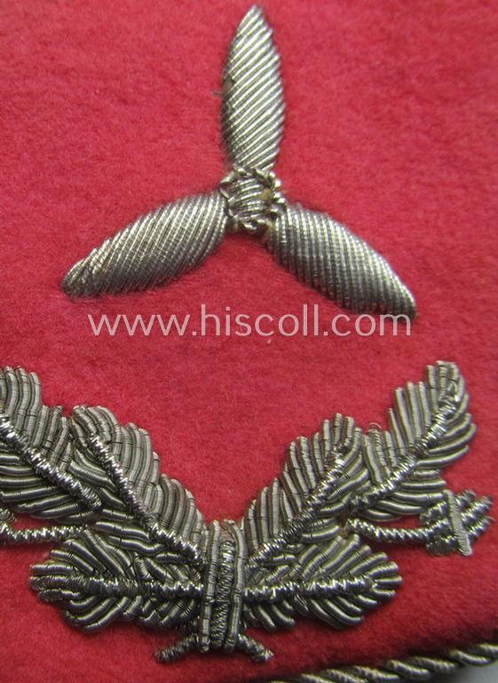 Fully matching - and actually scarcely encountered! - pair of WH (Luftwaffe) collar-tabs (ie. 'Kragenspiegel') as was intended for usage by a: 'Flieger-Oberingenieur' (being a rank similar to: 'Oberleutnant')