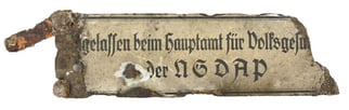 German Third Reich Relic Sign 'Hauptamt für Volksgesundheit...