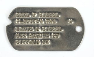 US WW2 Dog-Tag Major 'Earl F. Boebel' 924th...