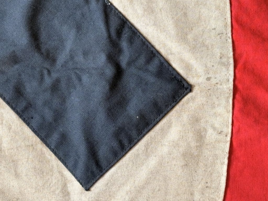 EARLY RARE GERMAN WWII, THIRD REICH COMBAT PANZER TANK IDENTIFICATION FLAG. ADDITIONAL PHOTOS