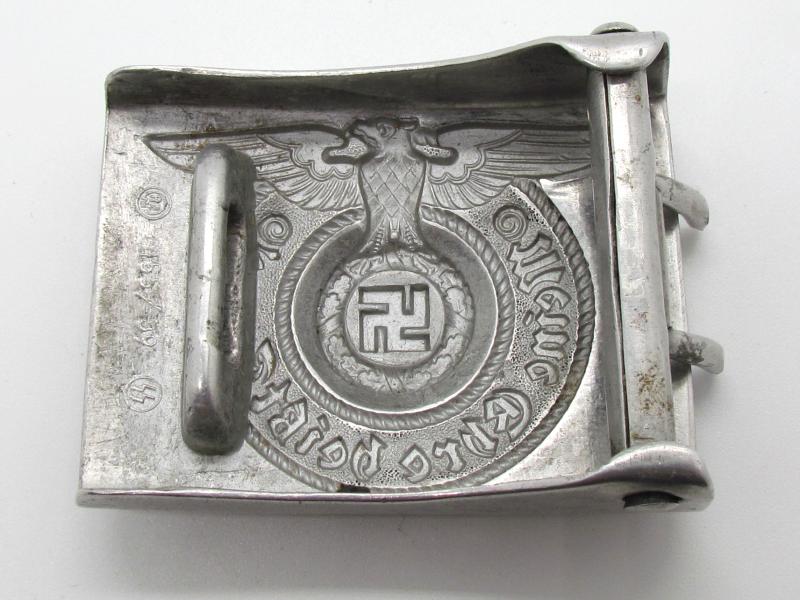 Waffen-SS Aluminum Belt Buckle - RZM 155/39 SS