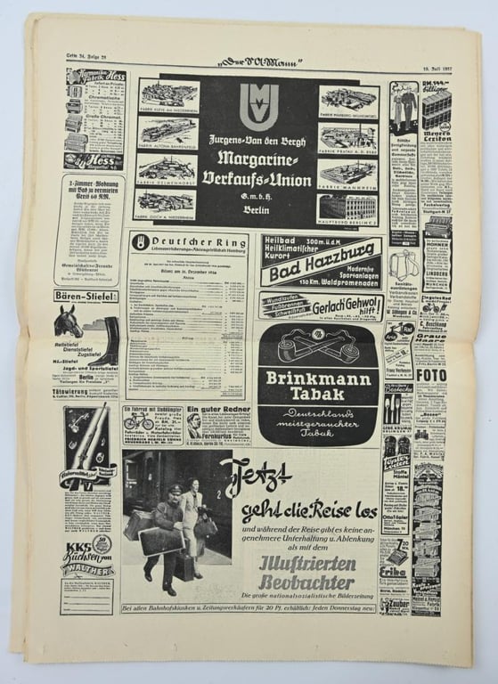 German Newspaper der SA-Mann 10 Juli 1937