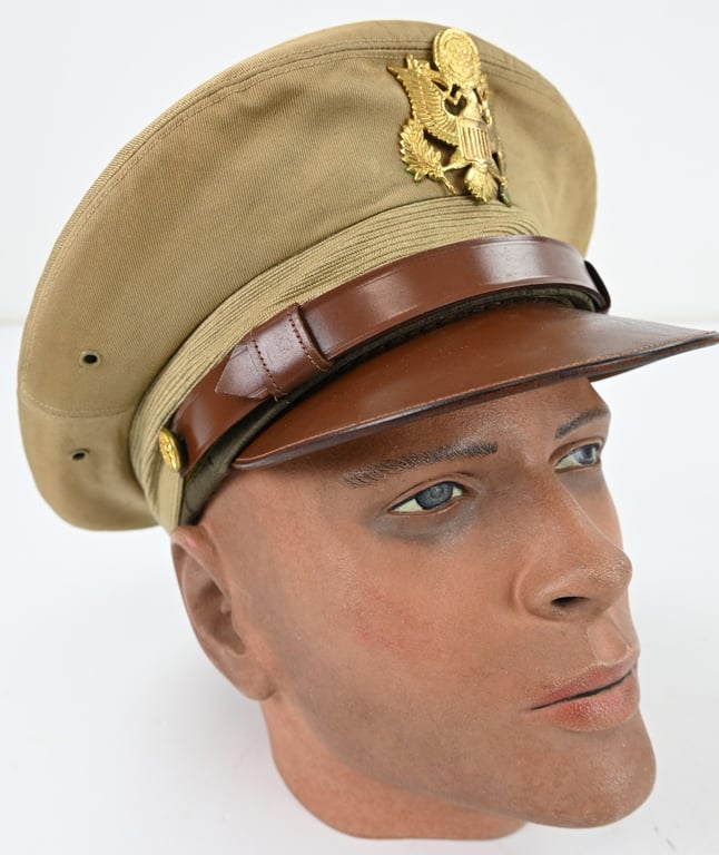 US WW2 Summer Semi-Crusher Officer Visor Cap