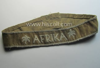 Cleary worn WH cuff-title (ie. 'Ärmelstreifen') entitled: 'Afrika'...