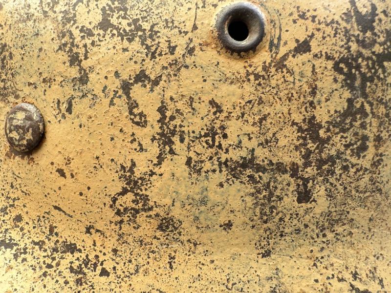 Wehrmacht M42 Camouflage Helmet in Tan Paint Captured in Normandy!