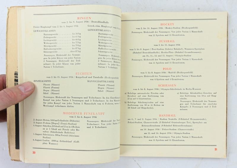 German Third Reich 1936 Olympics Programm Book
