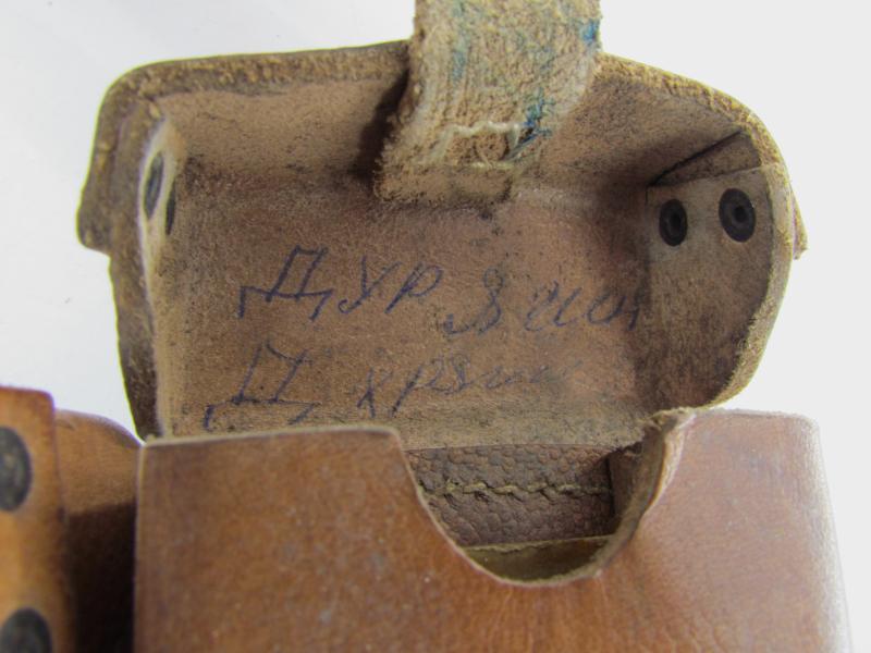 RARE matching set of brown leather K98 ammunition pouches