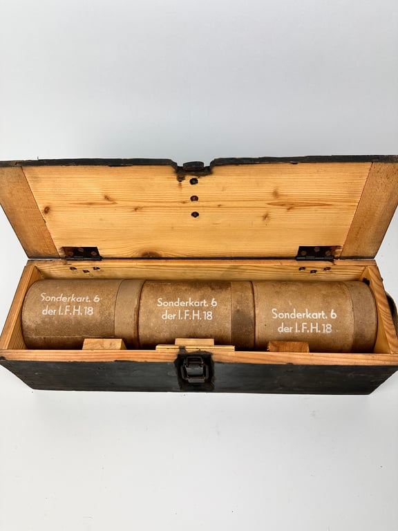 Wooden Ammo box Sonderkart.6le.F.H. 18