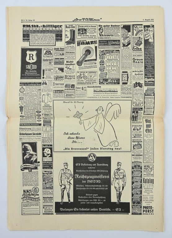 German Newspaper der SA-Mann 7 August 1937