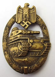 Panzer assault badge in bronze by Karl Wurster