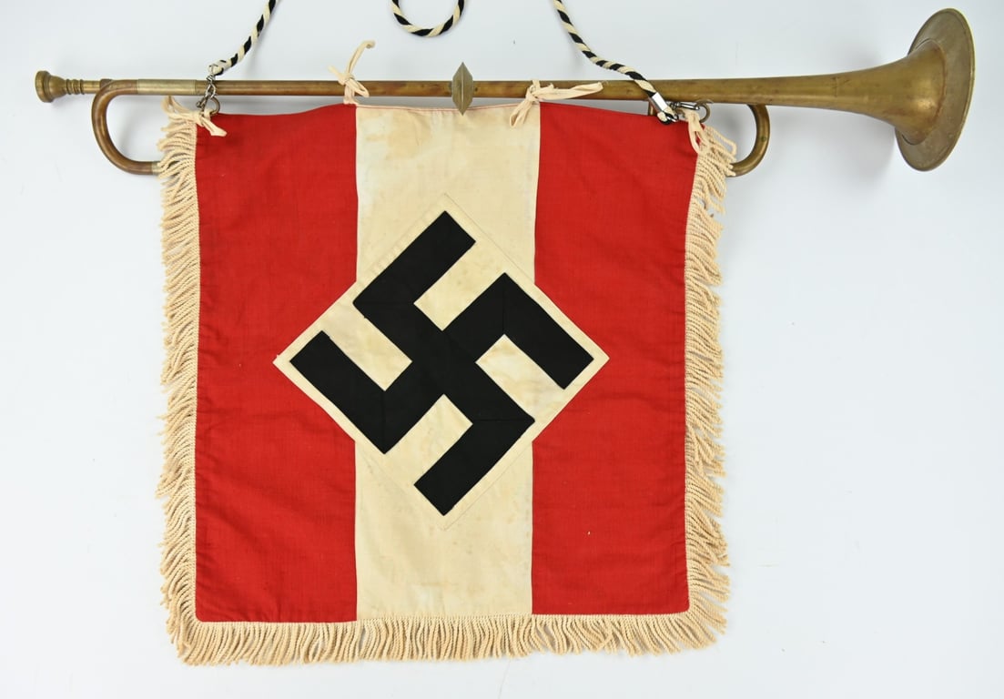 German Hitler Youth Trumpet & Fahne