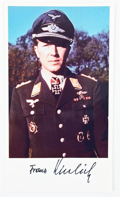 Singnature of LW Knight's Cross with Oakleaves Recipient Franz Kieslich