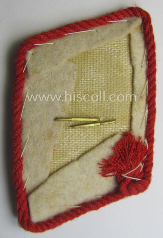 Single, white-coloured- (and/or bright-red piped!) WH (Luftwaffe) collar-patch (ie. 'Kragenspiegel') as was intended for usage by a: 'Soldat der Hermann Göring Division'