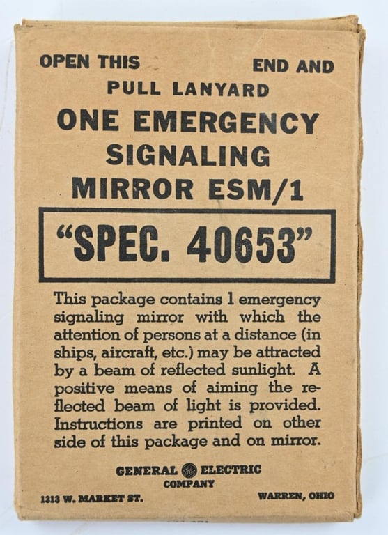 USAAF WW2 Emergency Signaling Mirror in Package