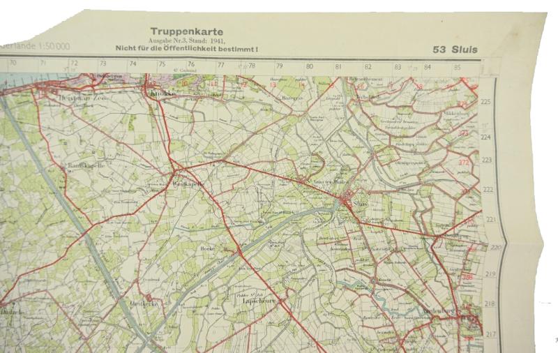 German Roadmap 'Sluis' Holland 1941