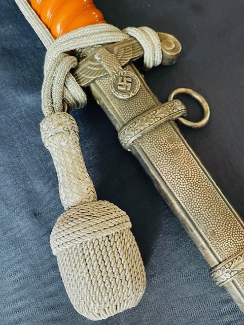 RARE GERMAN WWII ARMY OFFICERS DAGGER WITH SILVER WIRE KNOT BY PUMA SOLINGEN
