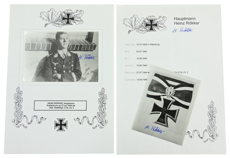 Signature of Luftwaffe KC Recipient 'Heinz Rökker'