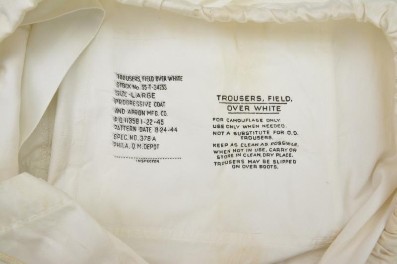 US WW2 Field Overtrousers White