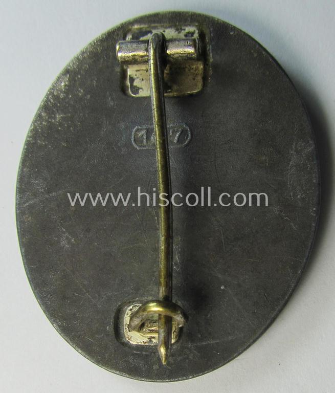 Attractive, silver-class wound-badge (or: 'Verwundeten Abzeichen in Silber') being a nicely maker- (ie. '107'-) marked example (as was produced by the desirable 'Hersteller' ie. maker: 'Carl Wild')