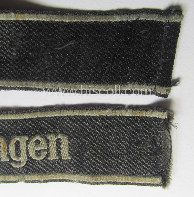 Truly worn Waffen-SS 1943/44-pattern cuff-title (ie. 'Ärmelstreifen') as executed in typical 'BeVo'-weave-pattern as was intended for a member within the: 17. SS-Panzergrenadier-Division 'Götz von Berlichingen'