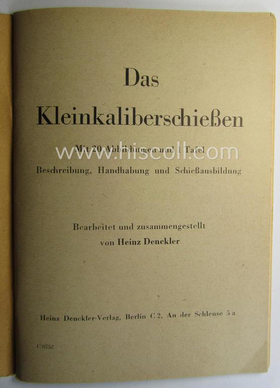 WH-related instruction-booklet entitled: 'Das Kleinkaliber-Schiessen'