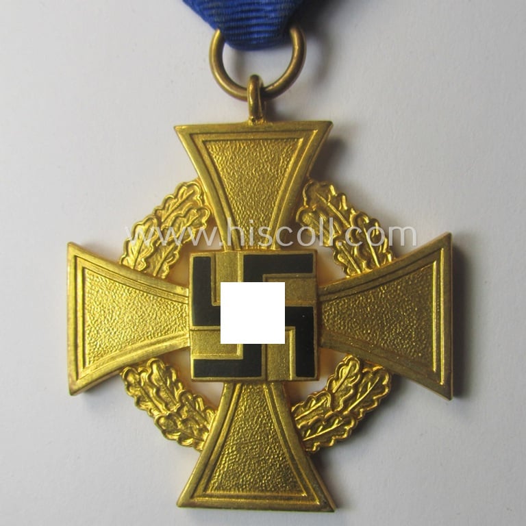 'Treuedienst Ehrenzeichen 1. Klasse' (or: golden-class, civil loyal-service-medal as was intended for 40 yrs. of loyal service) being a nicely preserved and non-marked specimen