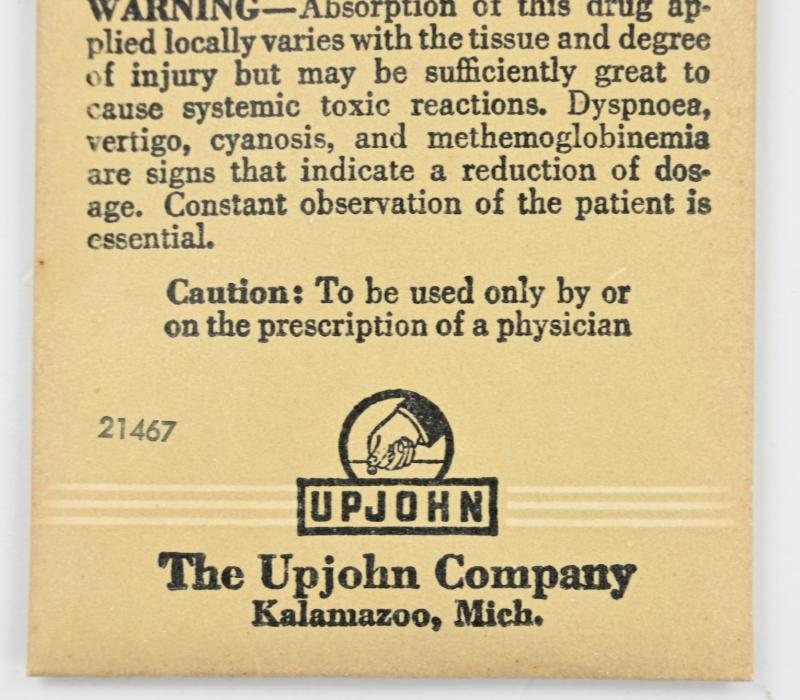 US WW2 Upjohn Sulfanilamide Package