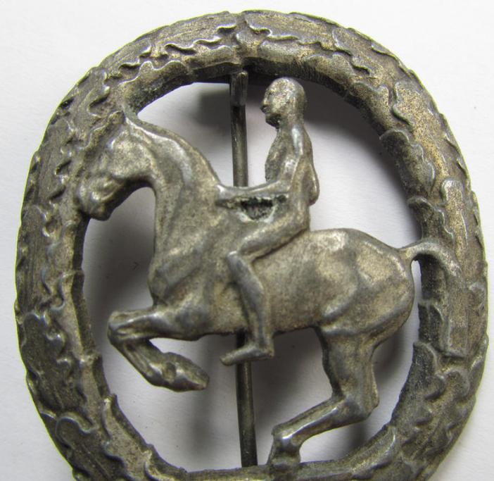 Attractive - and actually seldomly seen! - 'Deutsches Reiterabzeichen der 2. Klasse (ie. 'in Silber') being a clearly maker- (ie. 'L.Chr. Lauer'-) marked example that comes in an overall nice- (albeit moderately used- ie. worn-), condition