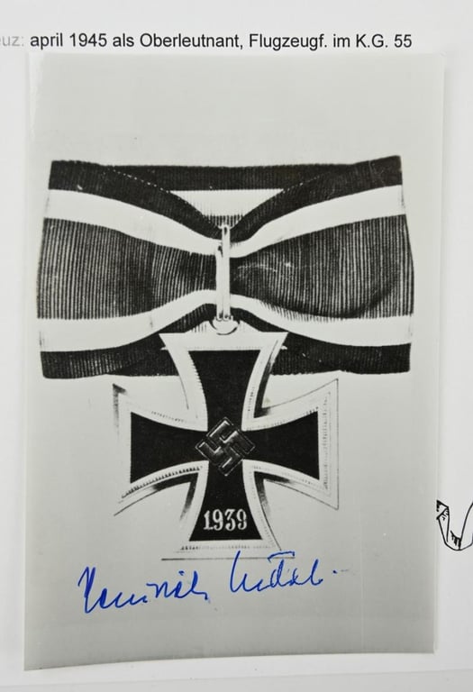Signature of Luftwaffe KC Recipient 'Heinrich Südel'
