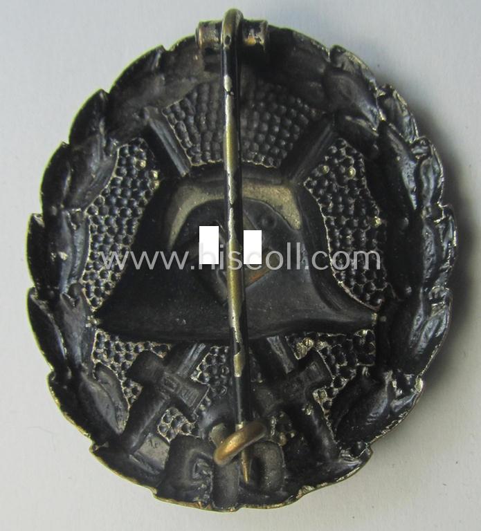 Early-pattern black-class wound-badge (ie.: 'Verwundeten Abzeichen in Schwarz') being a detailed so-called: 'Spanish Civil-War'-version