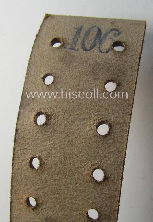 WH (Heeres) 'standard'-pattern, aluminium-based (dress- ie. 'Ausgeh'-pattern) belt-buckle and belt (ie. 'Augeh- o. Feldbinde für Mannschaften u. Uffz. des Heeres')