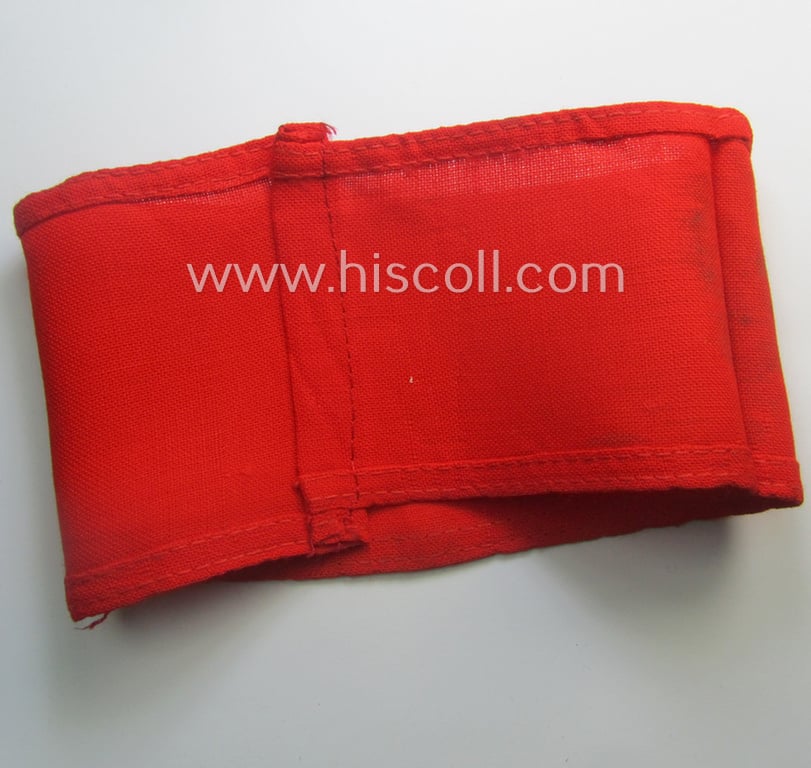Attractive - and scarcely found! - EM- (ie. NCO-) pattern, 'Reichsluftschutzbund' (ie. 'RLB'-) service-armband showing a period-attached capital 'W'-character as intended for usage by a member serving as an: 'RLB-Wache' (ie. air-raid-warden guard)