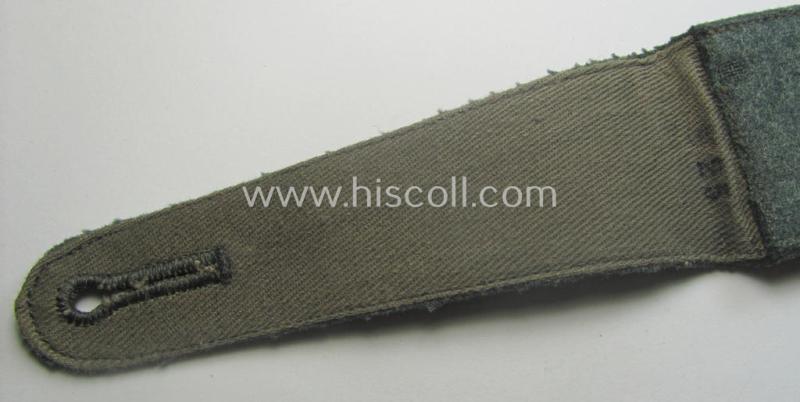 Single, WH (Heeres) EM-type (ie. 'M36-/M40'-pattern- and 'pointed styled-') 'cyphered' shoulderstrap as was intended for usage by a: 'Soldat des Gebirgsjäger-Rgts. 99'