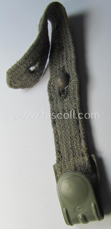 Neat - and not that easily encountered! - replacement carrying-strap (ie. 'Tragelasche für Gasmaskenbuchse') as was specifically intended for usage on the German WWII-period gas-mask-cannisters being a non-maker-marked example