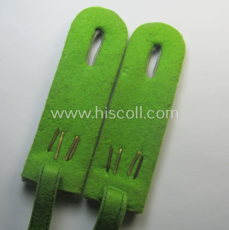 Truly used- and/or worn, neatly 'cyphered' pair of WH (Heeres) officers'-type shoulderboards: 'Leutnant des Panzer-Grenadier-Regiments 12'