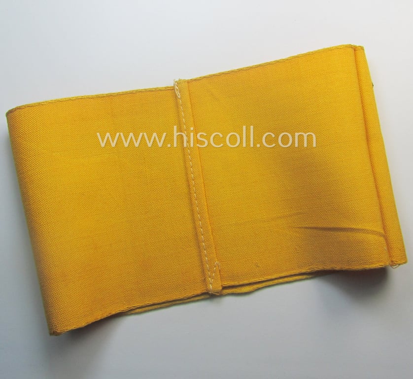 Linnen-based- and/or 'machine-woven', golden-yellow-coloured armband (ie. 'Armbinde') showing a woven eagle-device as specifically intended for (civilian) staff-members (ie. 'Zivilangestellten') of the armed forces ie. 'Deutsche Wehrmacht'