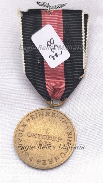 Sudetenland Medal  - Die Medaille zur Erinnerung an den 1. Oktober 1938,