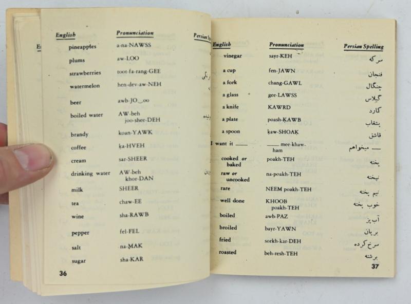 US WW2 Persian Phrase Book