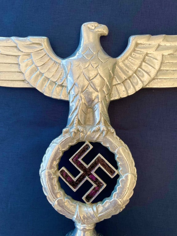 FANTASTIC ORIGINAL 1930s WWII GERMAN NSDAP POLITICAL LEADERS FLAG POLE EAGLE FINIAL