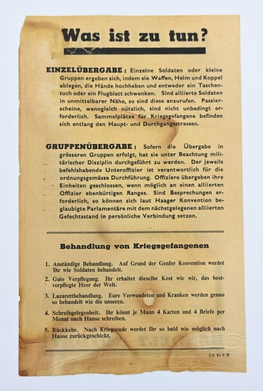 Allied WW2 Droppingsflyer 'Abgeschnitten'