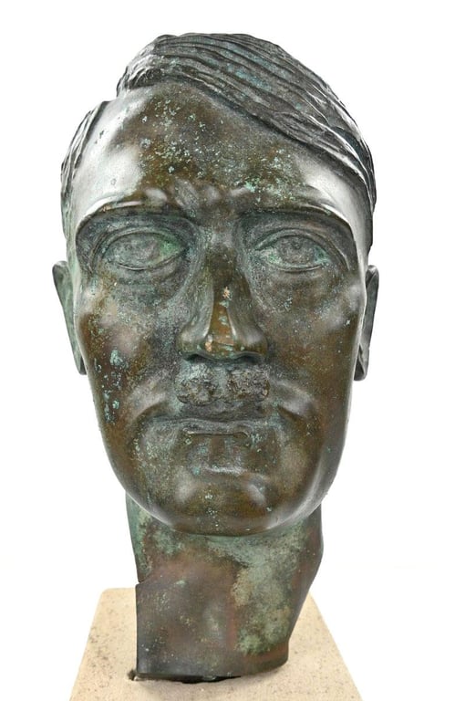 German Third Reich Period Adolf Hitler Bronze Buste