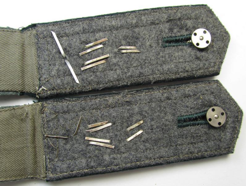 Attractive - and/or fully matching! - pair of WH (Heeres), pre-war-period- ie. 'M36'-pattern (pointed-styled), neatly 'cyphered' NCO-type shoulderstraps as was intended for a: 'Feldwebel des Panzer-Abwehr-Abteilungs 24'